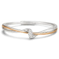 Mother-daughter eternity knot ring