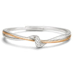 Mother-daughter eternity knot ring