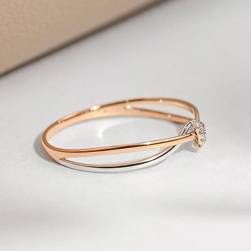 Mother-daughter eternity knot ring