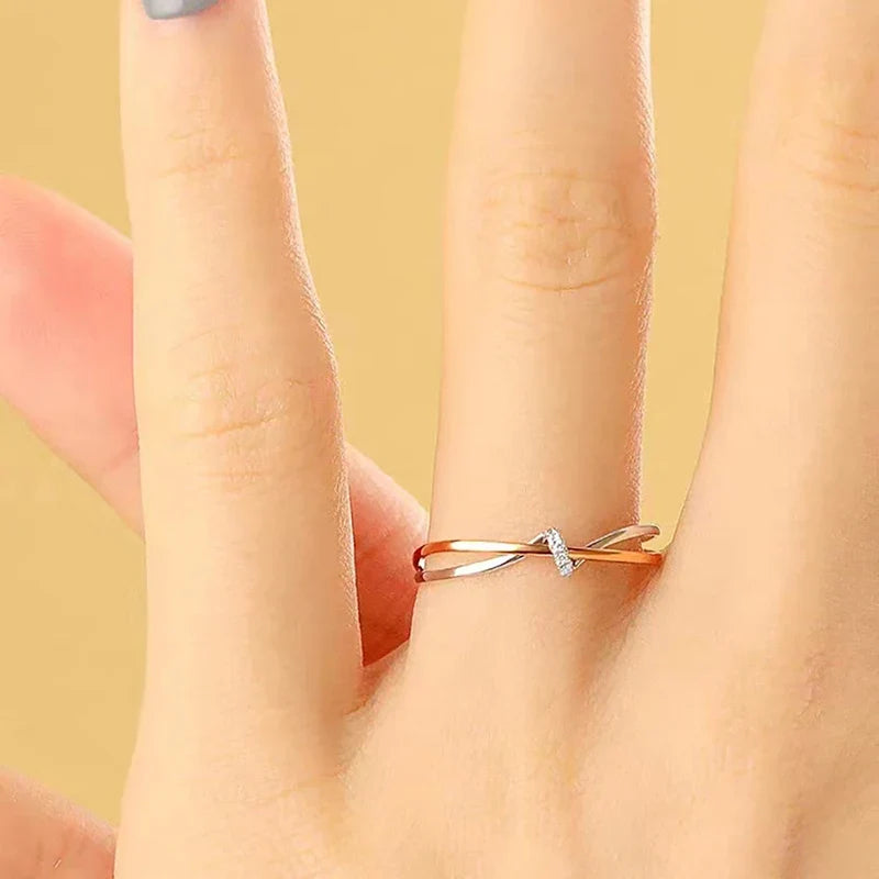 Mother-daughter eternity knot ring
