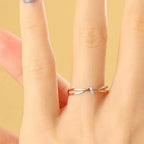 Mother-daughter eternity knot ring