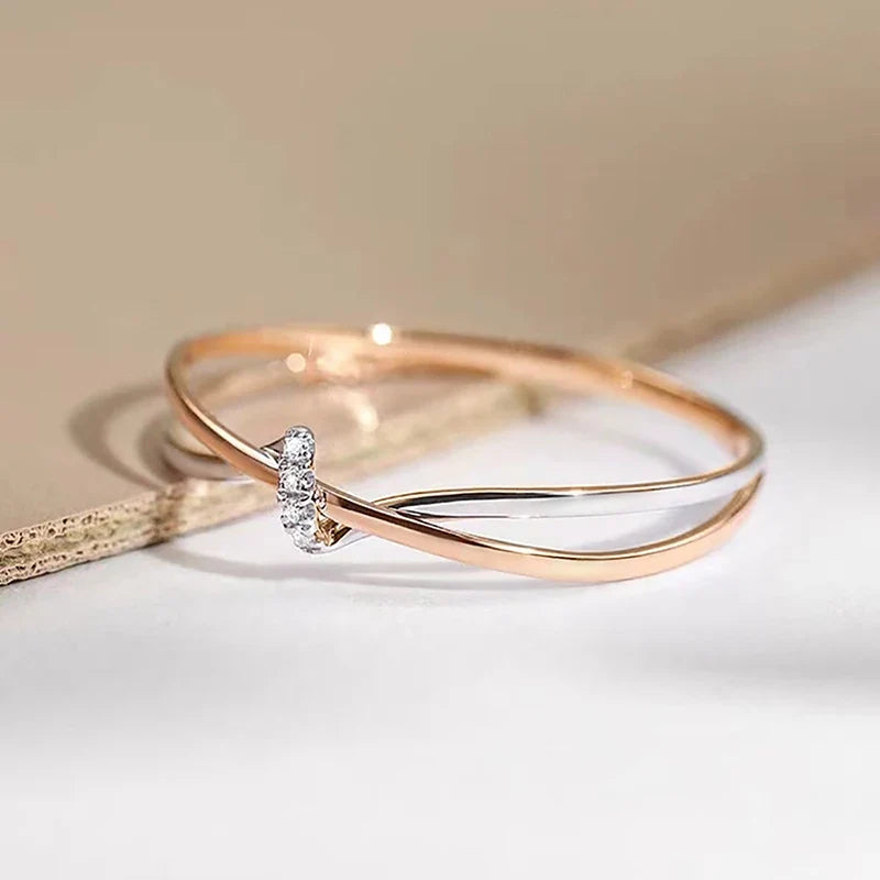 Mother-daughter eternity knot ring