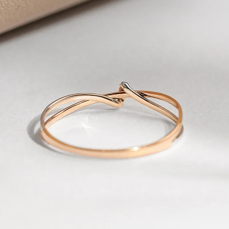Mother-daughter eternity knot ring