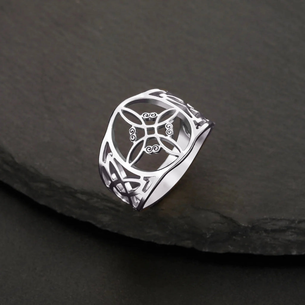 Witch's Knot Ring Women's Protection Wiccan Silver Ring
