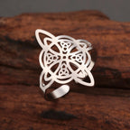 Witch's Knot Protection Ring Women's Wiccan Silver Ring