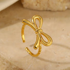 Bow ring for women, gold
