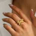 Bow ring for women, gold