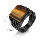 Men's Tiger Eye Ring Square Stone