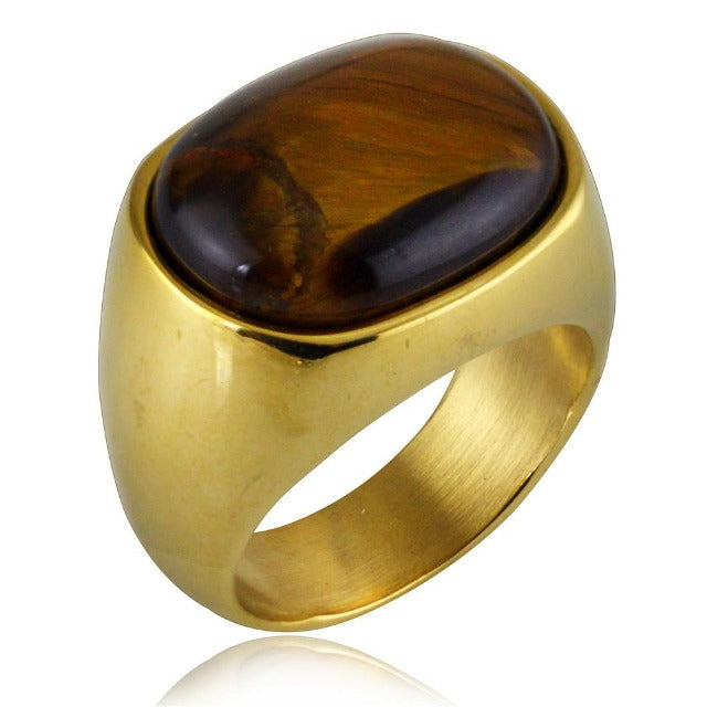 Tiger Eye and Gold Ring
