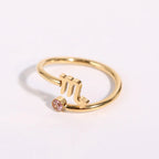 Gold Ring Zodiac Sign 12 Constellations Scorpio