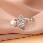 Scallop Shell and Pearl Shell Ring