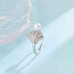 Scallop Shell and Pearl Shell Ring
