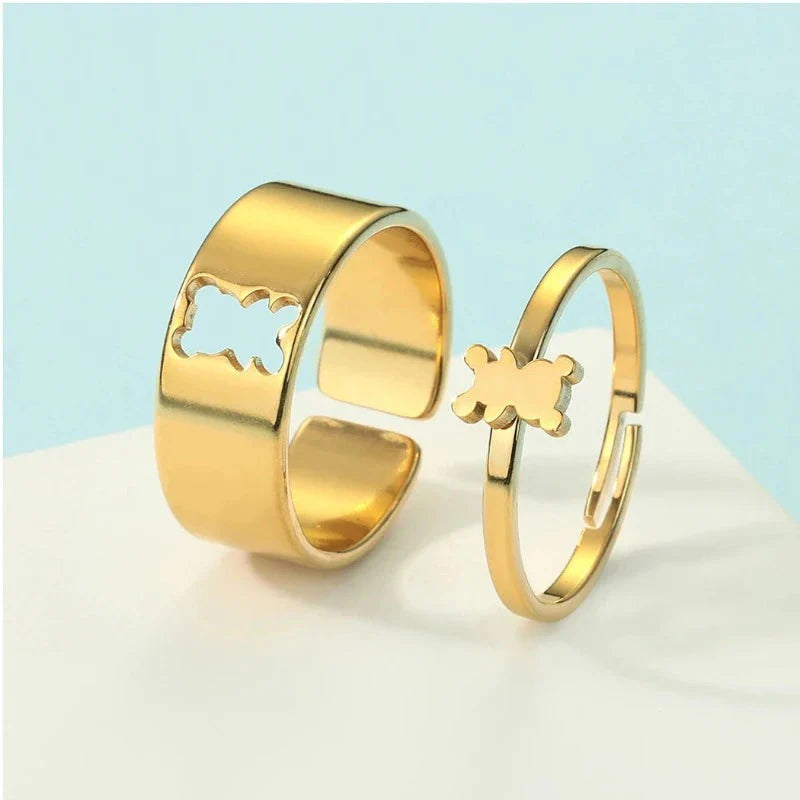 Bear Ring 2 Pieces Gold