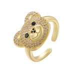 Bear Stone Gold and Pink Ring