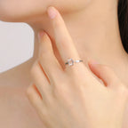 Open ring with a symbolic Jewish Star of David in silver