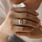 Open feather-shaped ring