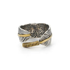 Open feather-shaped ring