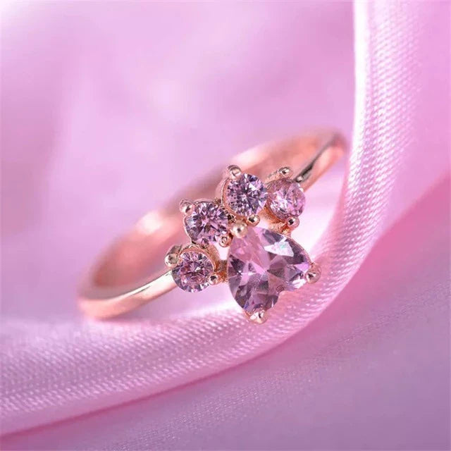 Rose Gold Cat Paw Ring