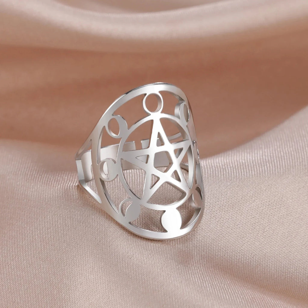 Pentacle Ring Witchcraft Wiccan silver ring