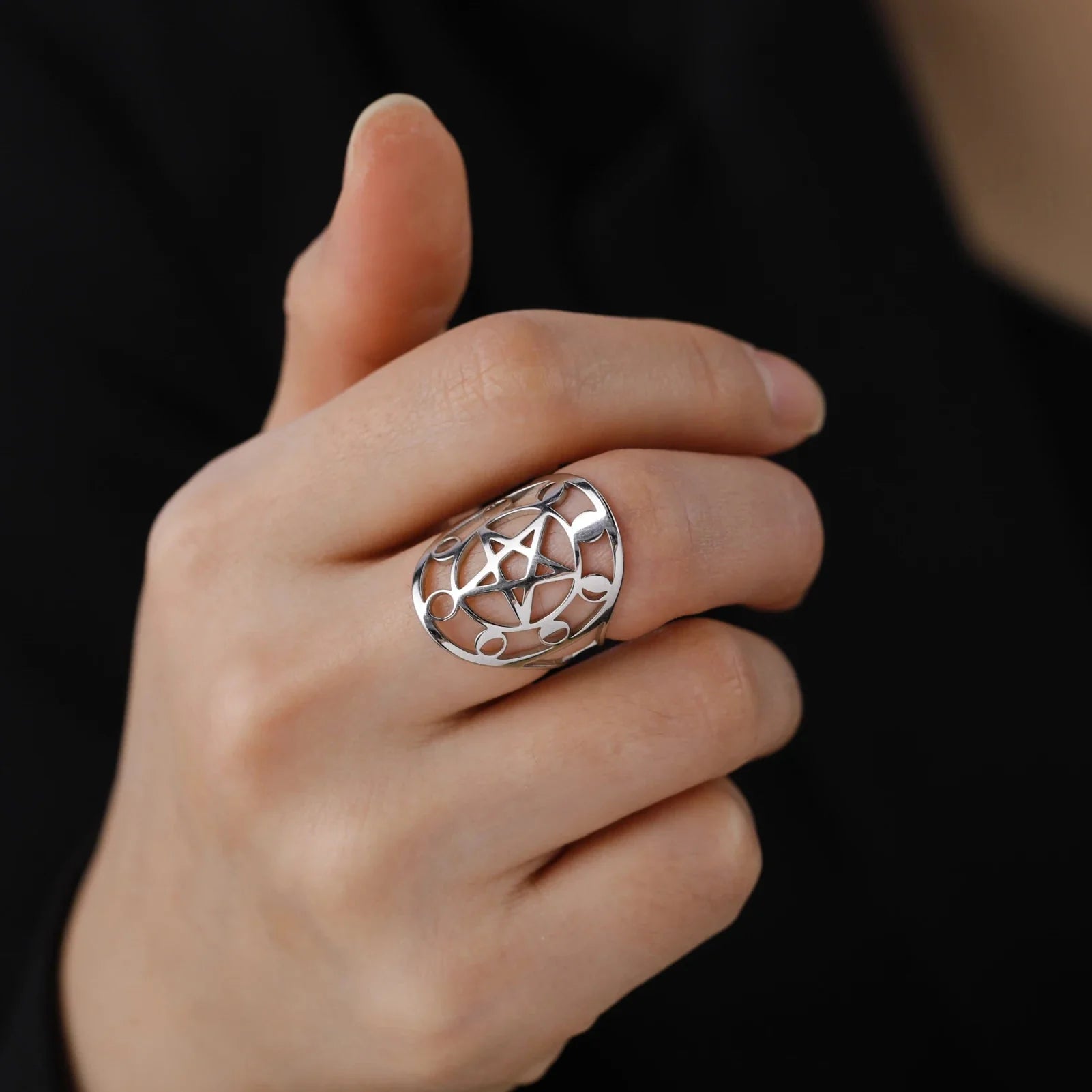 Pentacle Ring Witchcraft Wiccan silver ring