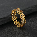 Pentacle Witchcraft Ring Women Wiccan Gold Ring