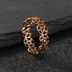 Pentacle Witchcraft Ring Women Wiccan Rose Gold Ring