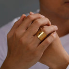 Pentagram Tetragram Witchcraft Sorcery Gold Ring