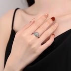 7 Chakra Stone Ring Lotus Flower Women