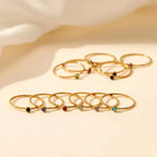 Silver & Gold Birthstone Ring