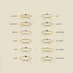Silver & Gold Birthstone Ring