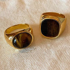 Tiger Eye Stone Gold Ring