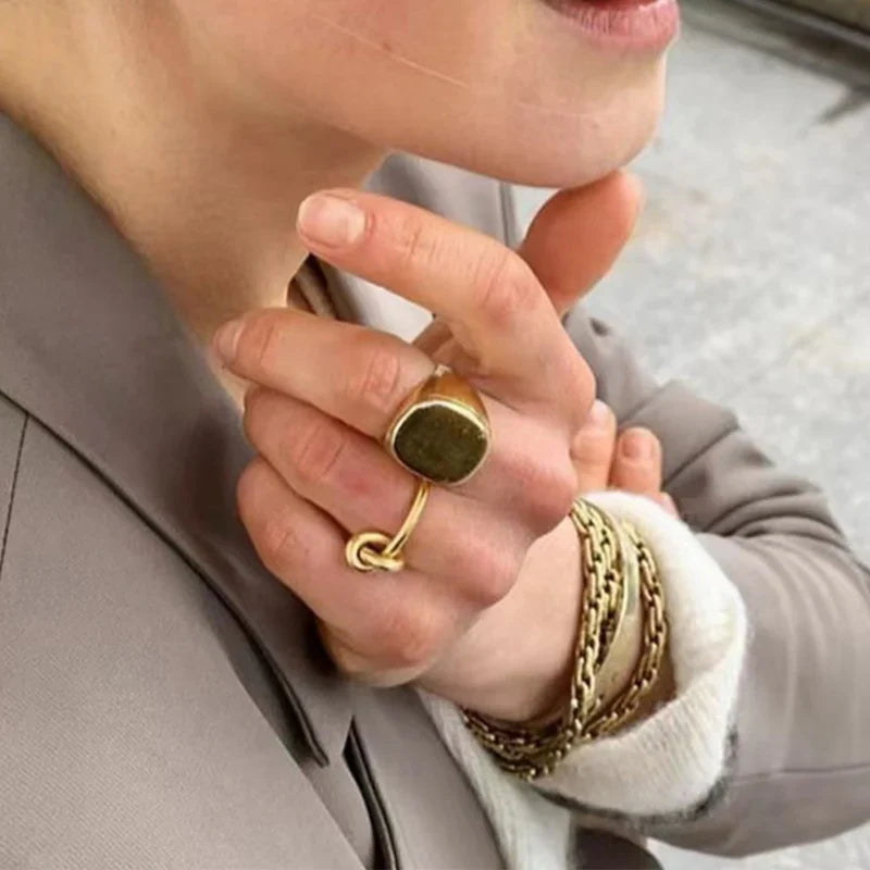 Tiger Eye Stone Gold Ring
