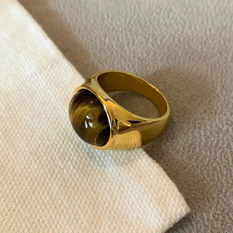 Tiger Eye Stone Gold Ring style B