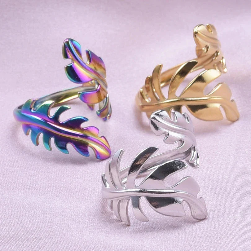 Feather Ring for Women rose gold