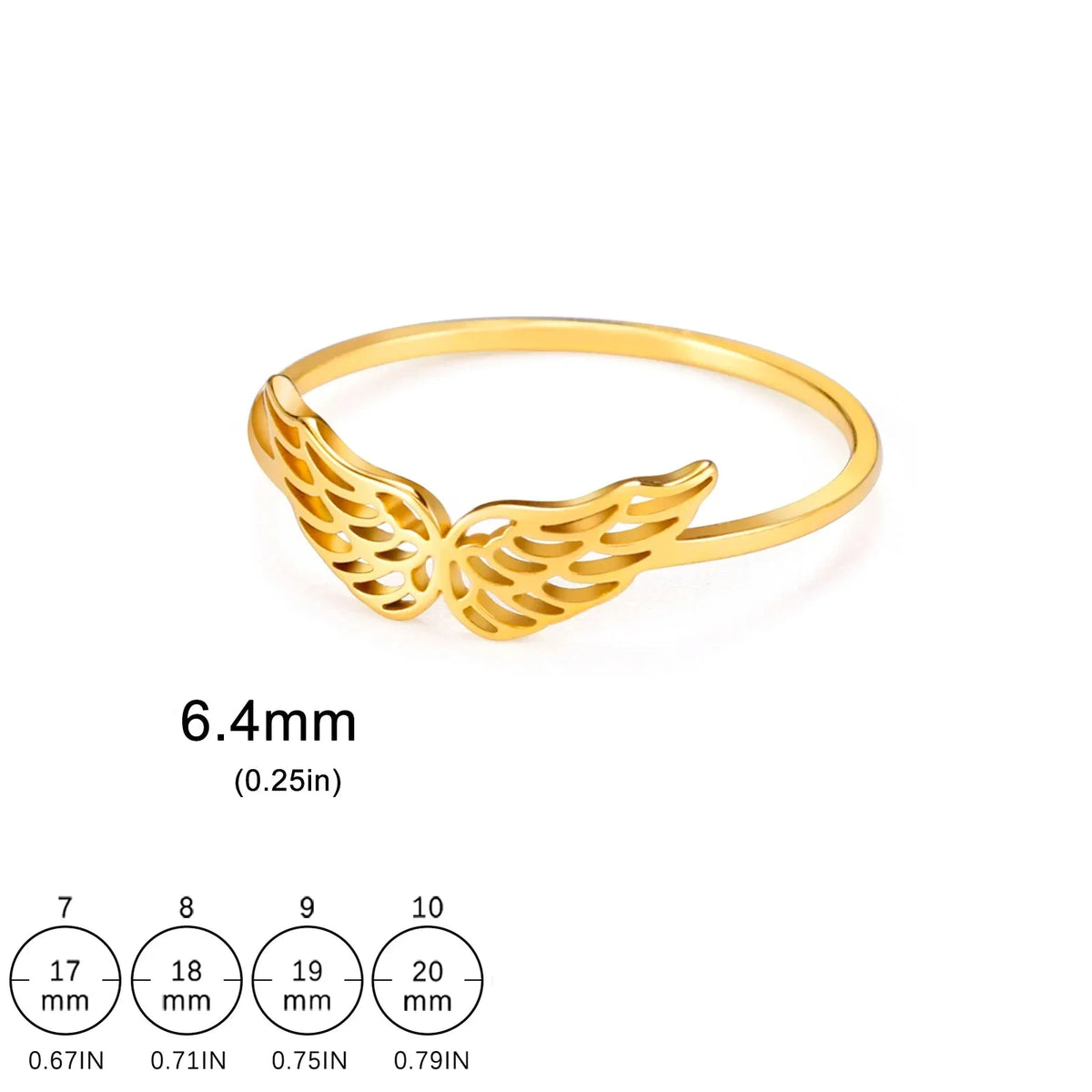 Women's angel wings ring