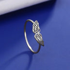 Women's angel wings ring silver