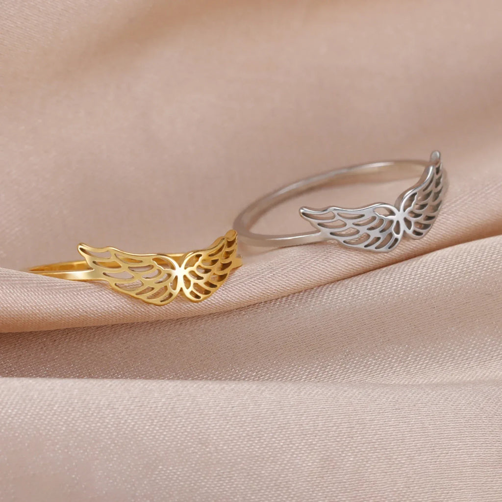 Women's angel wings ring gold