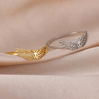 Women's angel wings ring gold
