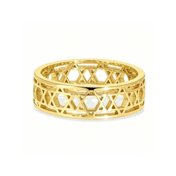 Women's ring with symbolic Jewish Star of David in gold