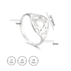 Hollow women’s ring with the Star of David, Jewish symbol, silver
