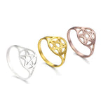 Hollow women’s ring with the Star of David, Jewish symbol, gold