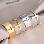 Women's Christian Cross Silver Ring