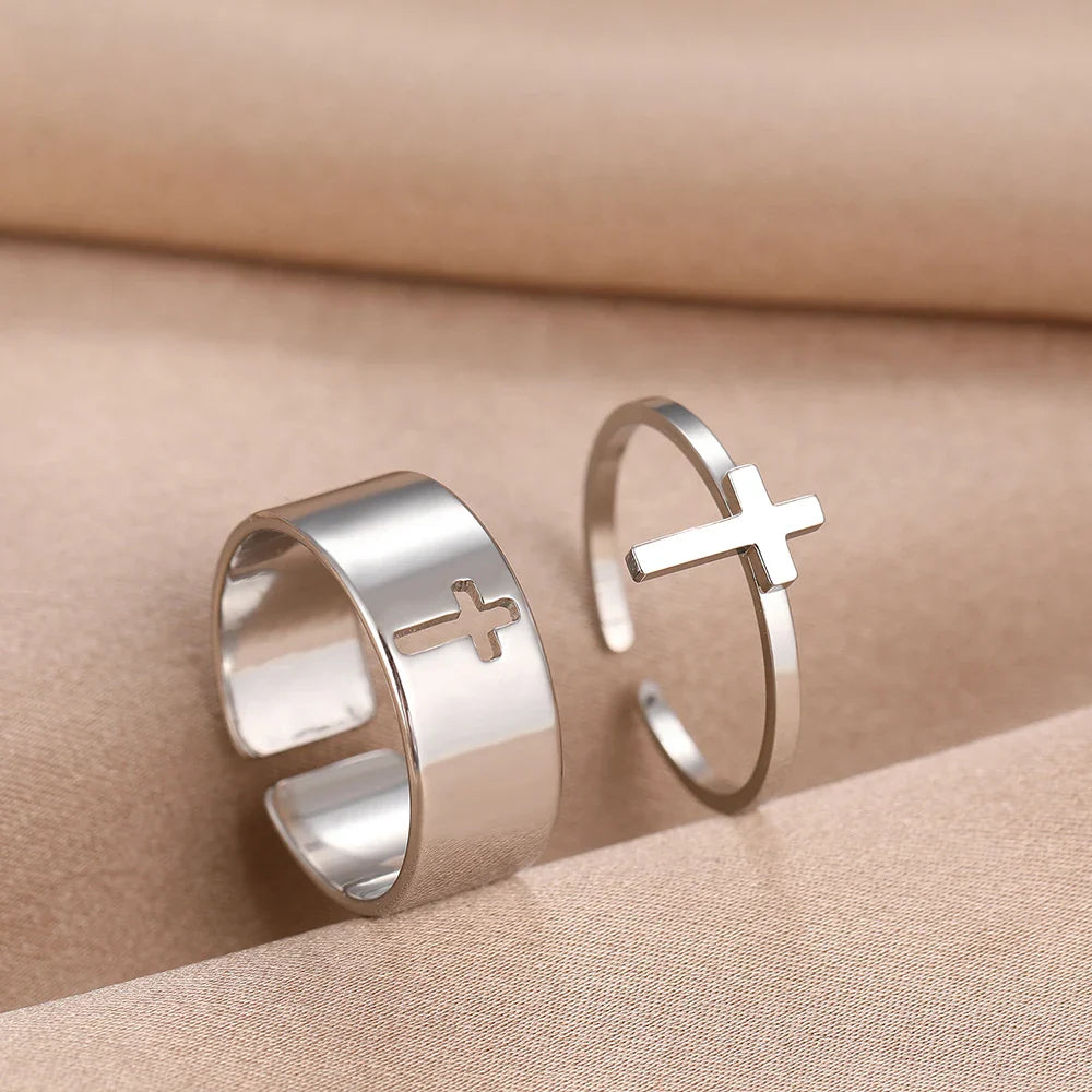Women's Christian Cross Silver Ring