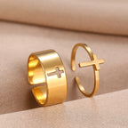 Women's Christian Cross Gold Ring