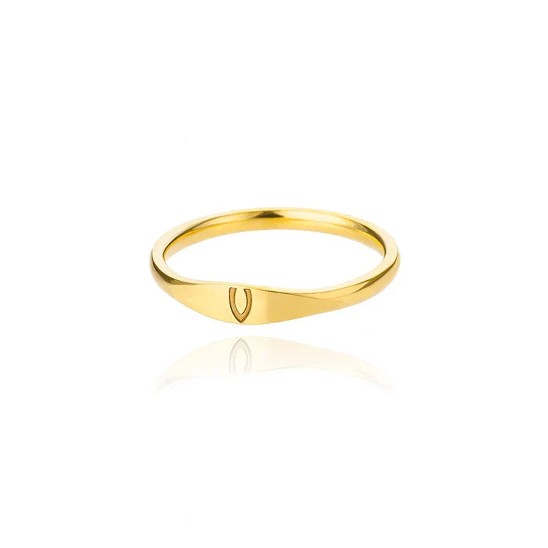 Women's initial ring v