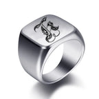 Wide men's initial ring j