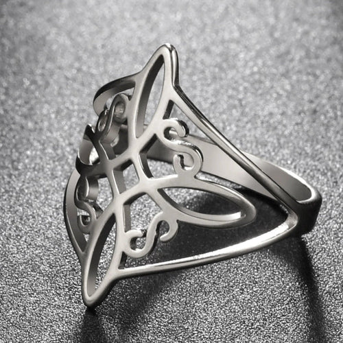 Witch's Knot Protection Ring Men's Women's Wiccan Silver