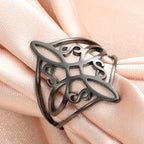 Witch's Knot Protection Ring Men's Women's Wiccan Black