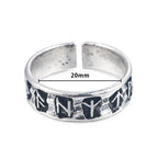 Adjustable Men's Viking Runes Ring 123