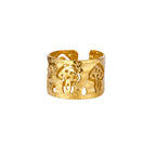 Retro Ring with Gold Mushrooms